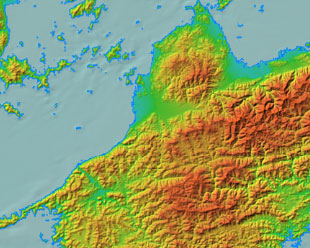 地理院地図(色別標高図)